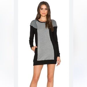 EUC Michael Stars Herringbone Long Sleeve
Open Crew Neck Dress Black SZ M